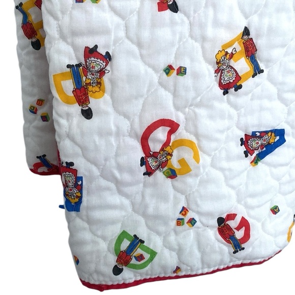 Vintage Quilted Cotton Baby Toddler Alphabet Blanket - Picture 3 of 9